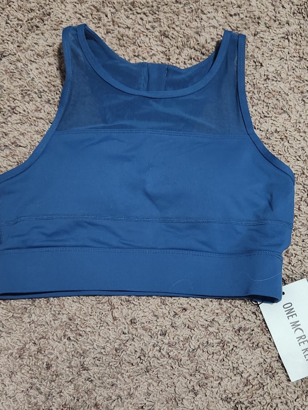 ZYIA One More Teal Blue High-Neck Sports Bra Size Medium NWT